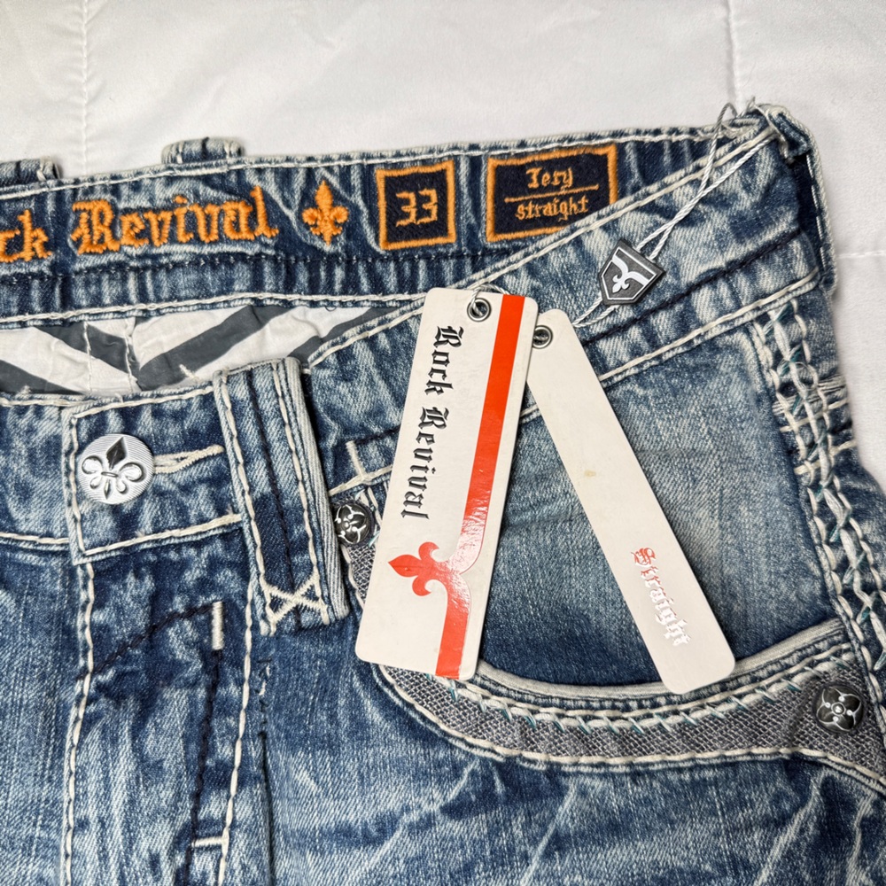 Rock Revival Blue Men's Jeans - Picture 8 of 16